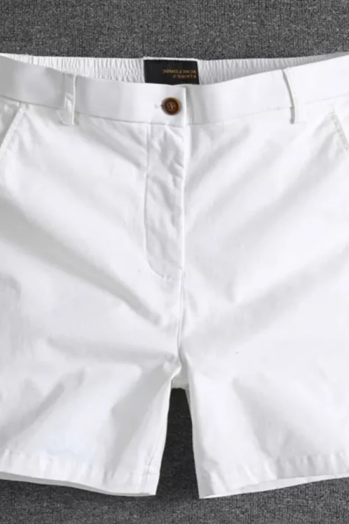 American Retro Men’s Summer Casual Three-Quarter Stretch Shorts 100% Cotton Solid Color Mid Waist Digital Printing Hot Shorts