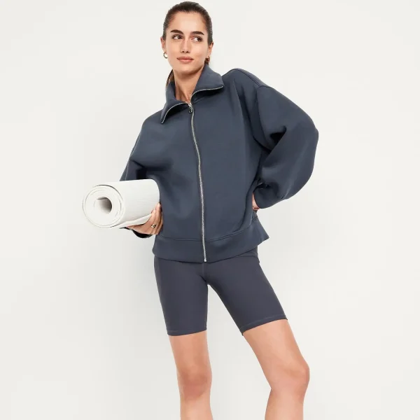 Women's 100% Cotton French Terry Hoodie Oversized Streetwear Zip-up 3D Printed Fleece with 3D Embroidery Technics - Image 6