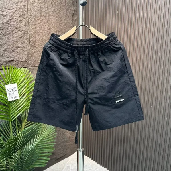 Men's 2025 Summer Casual Hot Shorts Solid Color Woven Sports Shorts Mid Waist 100% Polyester Digital Printing - Image 3