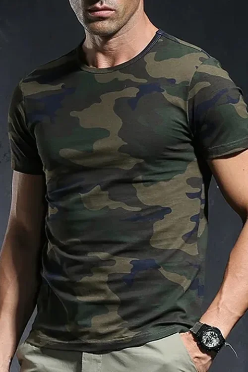 2025 Men’s Camouflage T-Shirt Oversized Printed T-Shirt Design Sporty and Casual Tee Tops Breathable Tee Shirt for Men