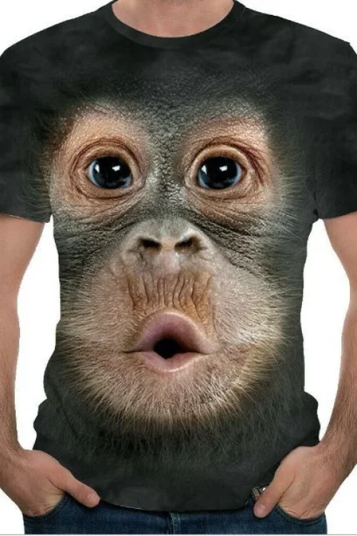 Men’s Casual 180 Grams Fitness Elastic T-Shirt Short Sleeve 3D Digital Print Knitted Blank Design
